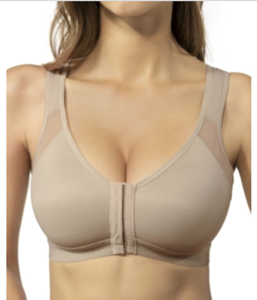 Leonisa Women Back Support Posture Corrector Wireless Bra Light Beige Size 32B